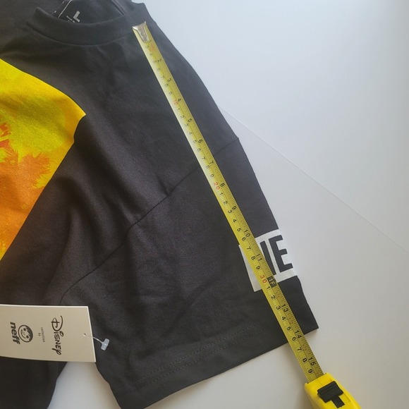 Mickey Mouse Disney Neff Mens Graphic T-Shirt Black Palm Sunset Cotton L Yellow - Picture 9 of 10